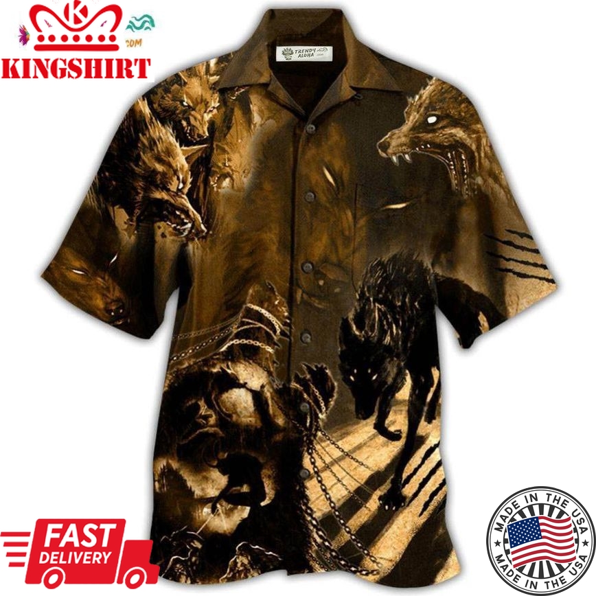 Wolf Darkness Scary Hawaiian Shirt