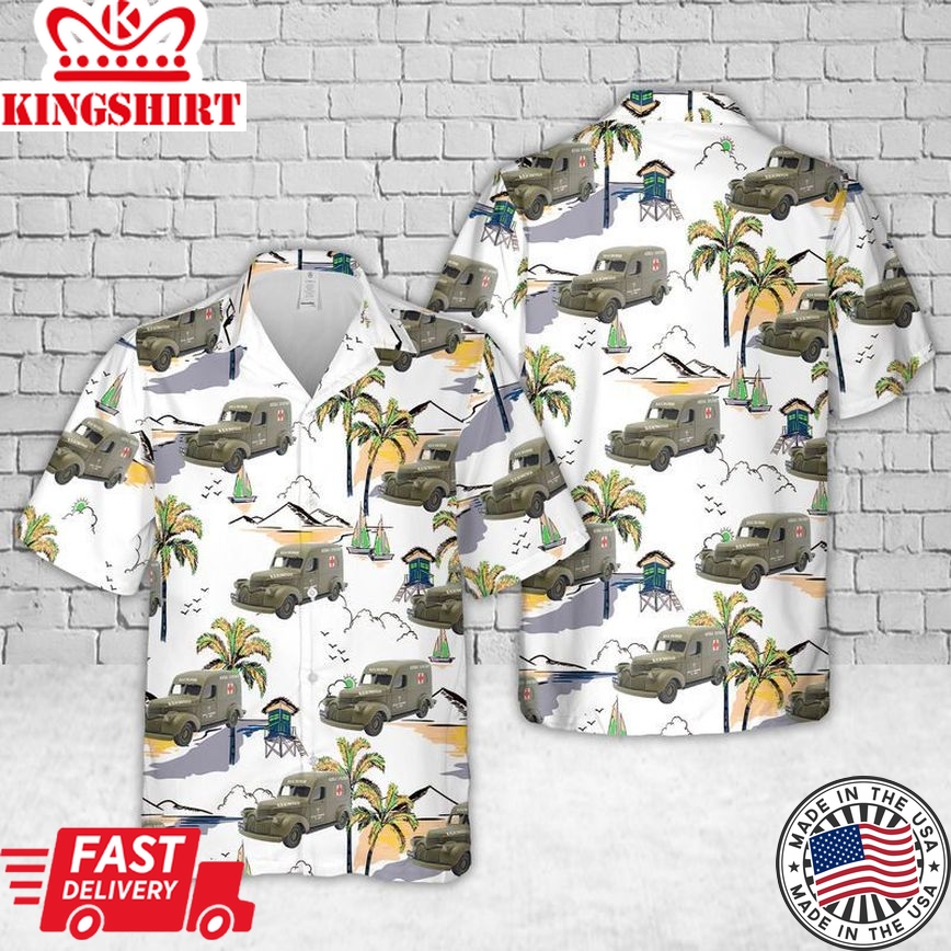 1941 Chevrolet Us Army Ambulance Trendy Hawaiian Shirt