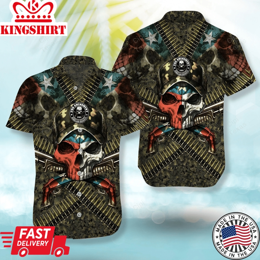 2Nd Amendment 1789 Texas Original Homeland Security Skull Trendy Hawaiian Shirt