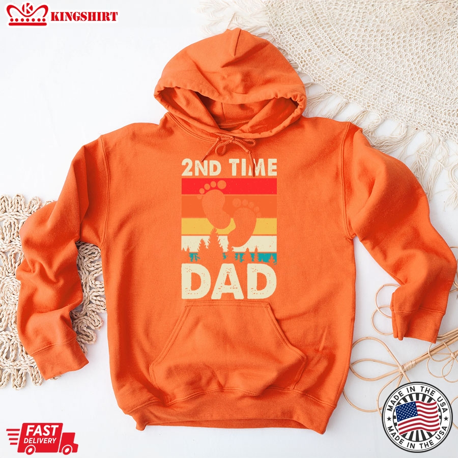 2nd Time Dad Baby Announcement Vintage Father's Day Hoodie