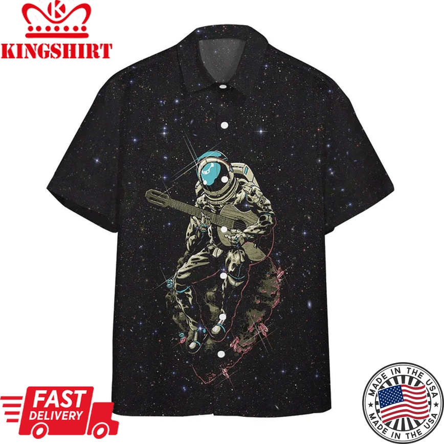 3D Astronaut Playing The Guitar Custom Trendy Hawaiian Shirt