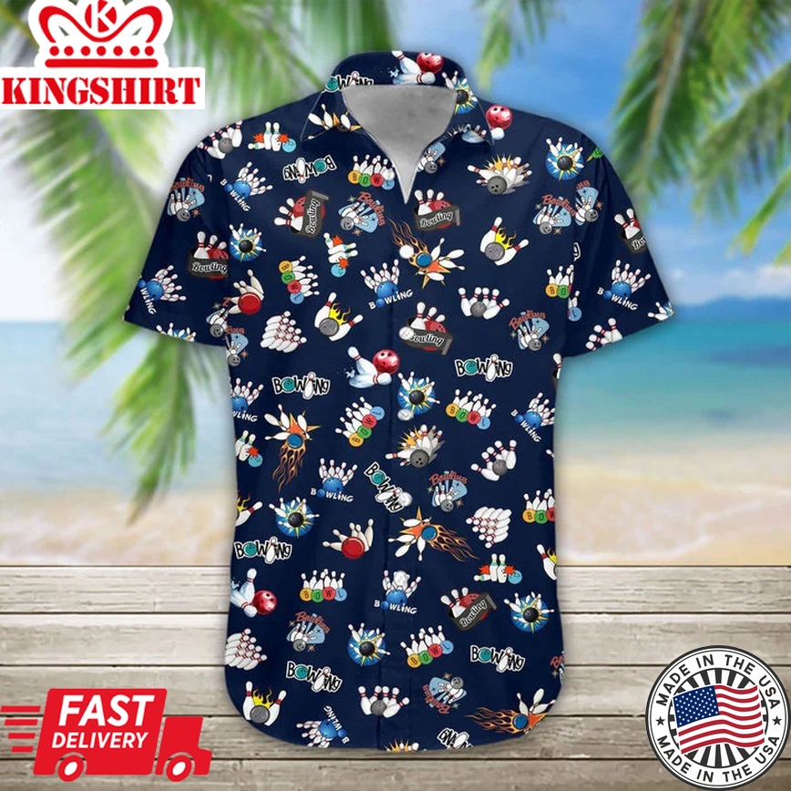 3D Bowling Hawaii Shirt, Trendy Hawaiian Shirts For Men Short Sleeve Aloha Beach Shirt