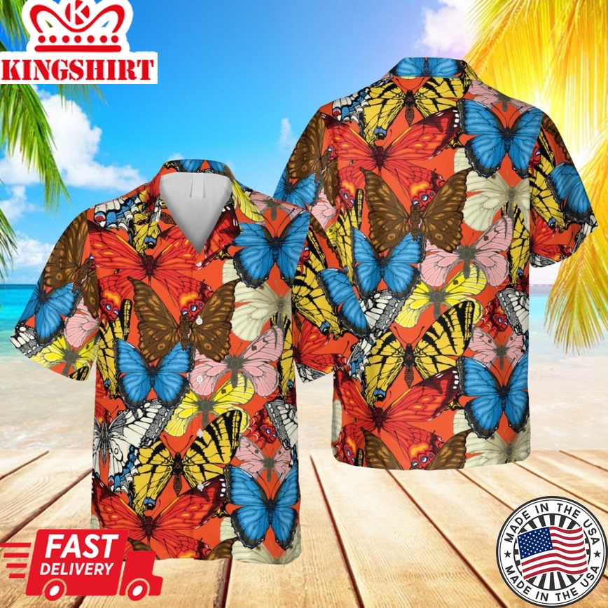 3D Butterflies Trendy Hawaiian Shirt, Aloha Clothing