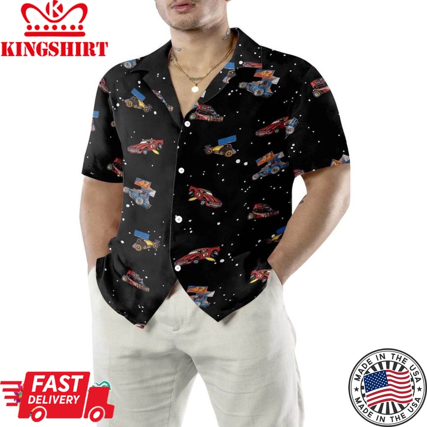 3D Dirt Track Racing Hawaiian Shirt