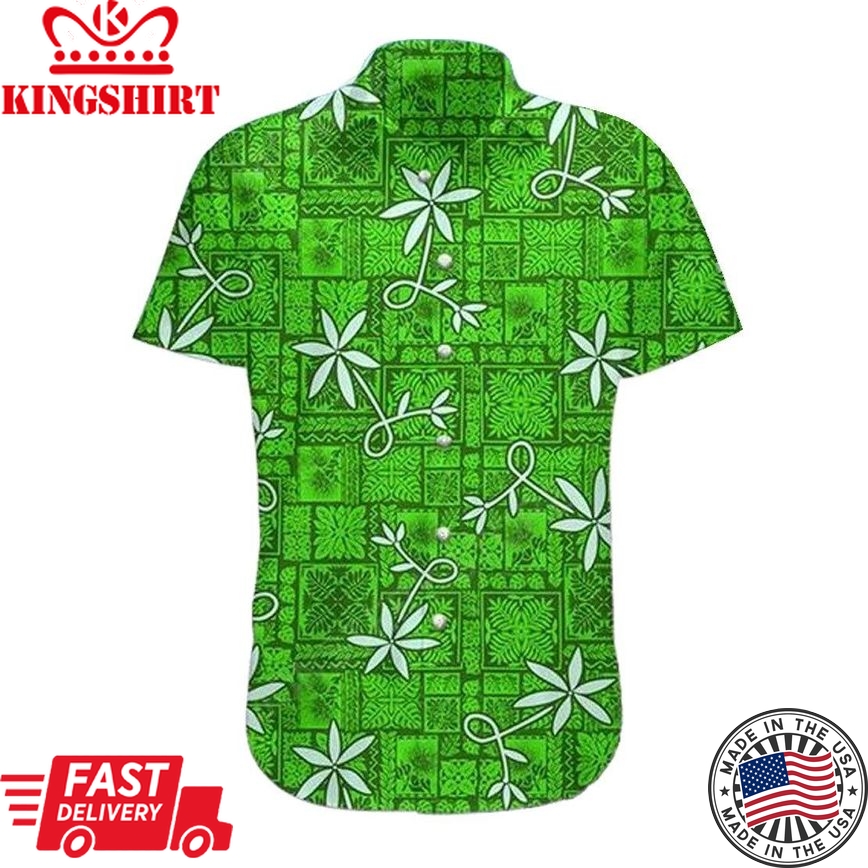 3D Elv Prl Green Hawaii Shirt