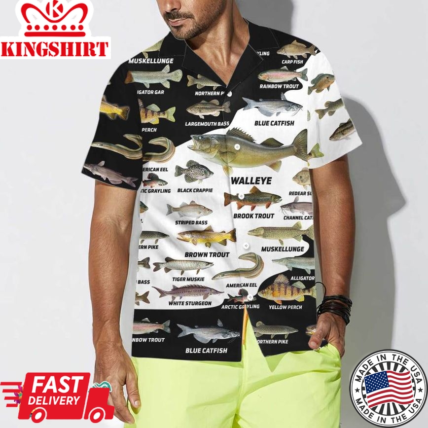 3D Freshwater Fish Types Hawaiian Shirt