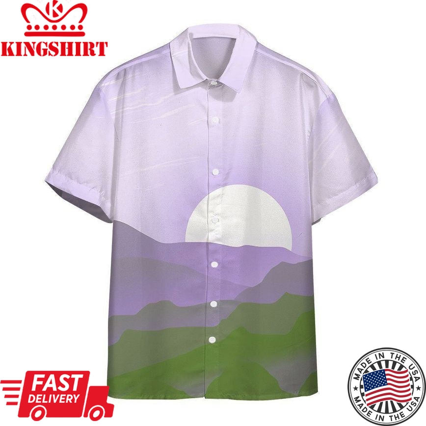 3D Genderqueer Pride Sunrise Custom Hawaii Shirt Aloha Shirt For Summer