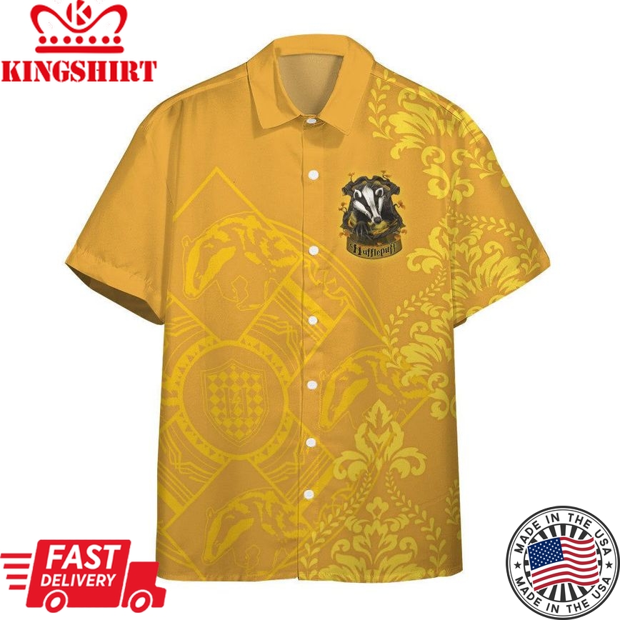 3D H.P Hufflepuff Summer Vibe Custom Hawaiian Shirt