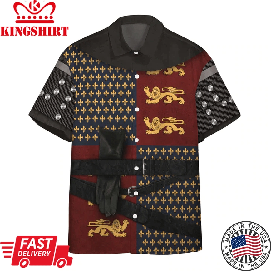 3D Henry V Costume Short Sleeve Shirt, Trendy Hawaiian Shirt For Men, Women