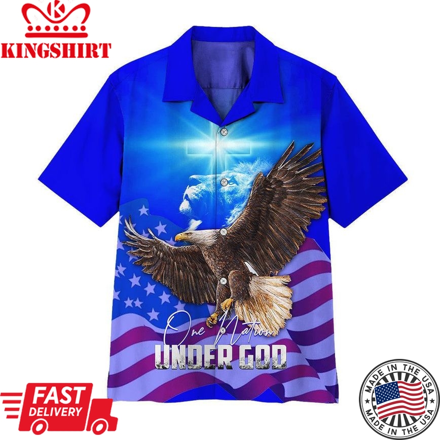 3D One Nation Under God Hawaiian Shirts