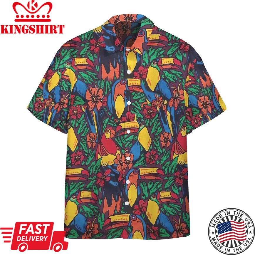 3D Parrots And Toucans Ace Ventura Pet Detective Custom Hawaii Shirt