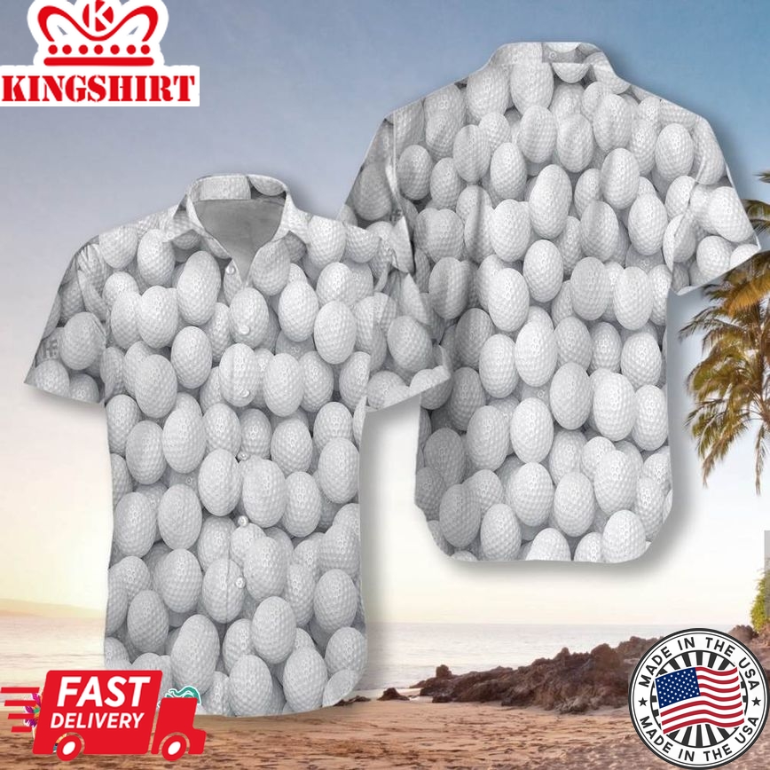 3D Render Golf Balls Hawaiian Shirt