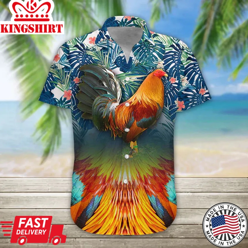 3D Rooster Trendy Hawaiian Shirt, Trendy Hawaiian Shirt For Men, Women