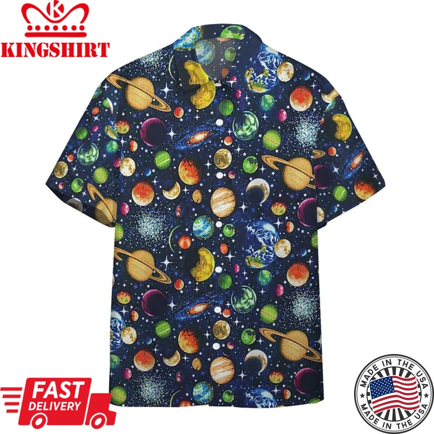 3D Solar System Custom Hawaii Shirt For Men And Women