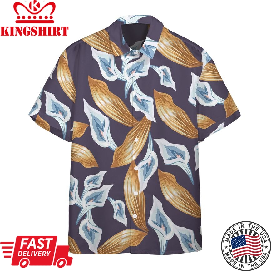 3D Tom Selleck Magnum Pi Calla Lily Purple Custom Hawaii Shirt