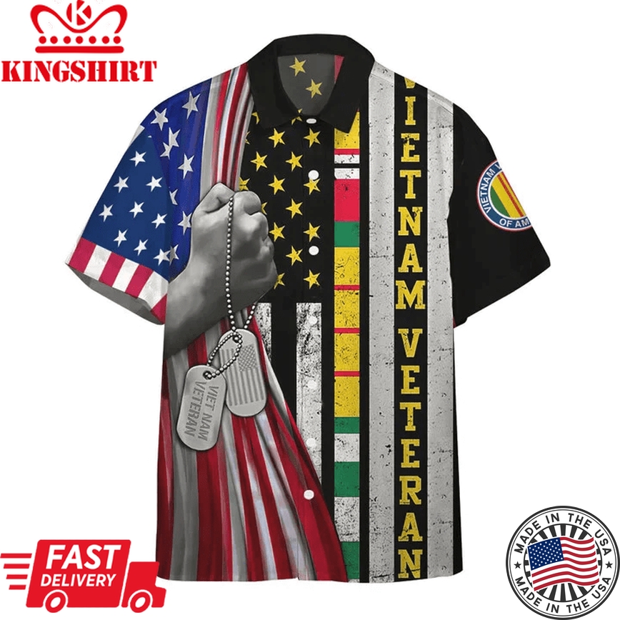 3D Vietnam Veteran Flags Custom Trendy Hawaiian Shirt