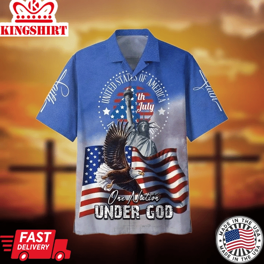 4Th July One Nation Under God Independence Day Hawaiian Shirt