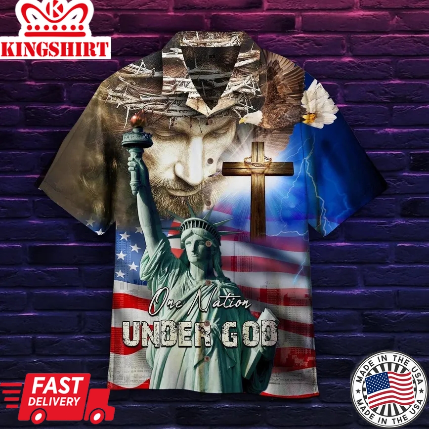 4Th July One Nation Under God Independence Day Trendy Hawaiian Shirt