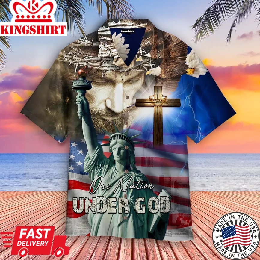 4Th July One Nation Under God Independence Day Trendy Hawaiian Shirt