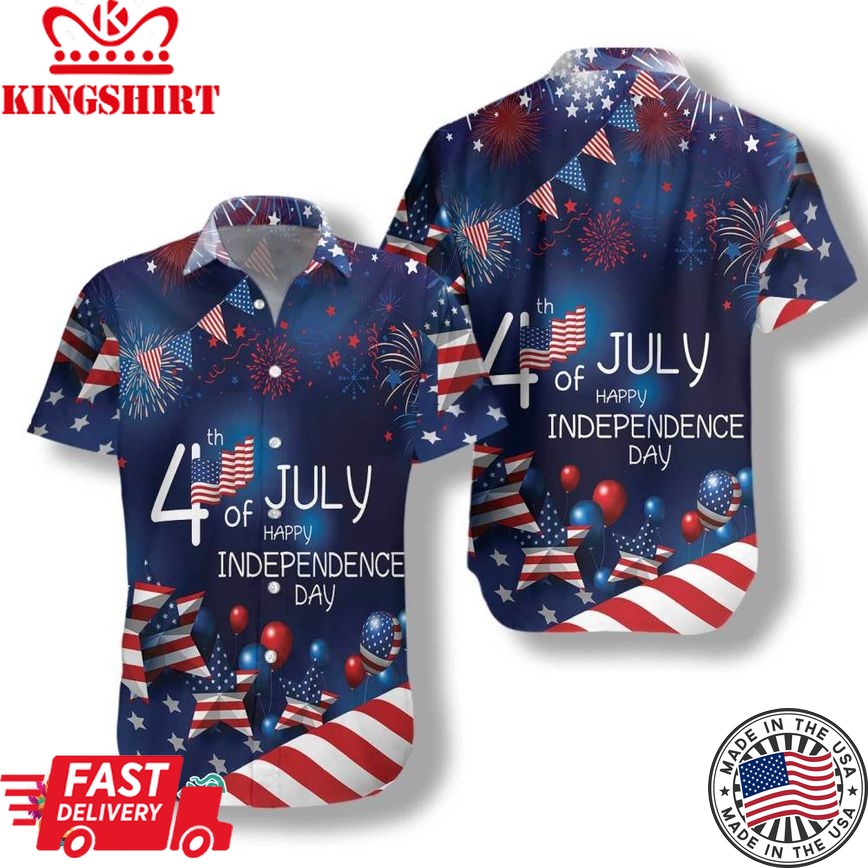 4Th July Us Independence Day Flag Hawaiian Shirt