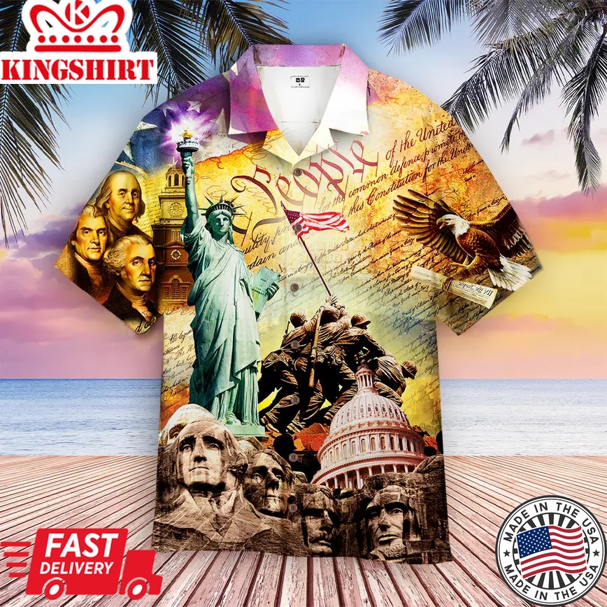 4Th Of July God Bless America Trendy Hawaiian Shirt