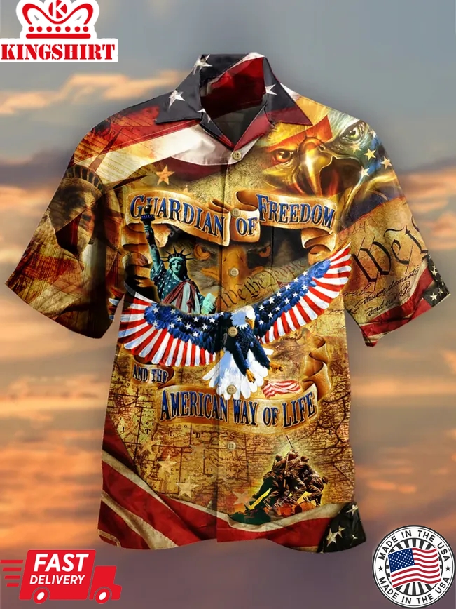 4Th Of July Guardian Of Freedom American Way Of Life Independence Day Trendy Hawaiian Shirt