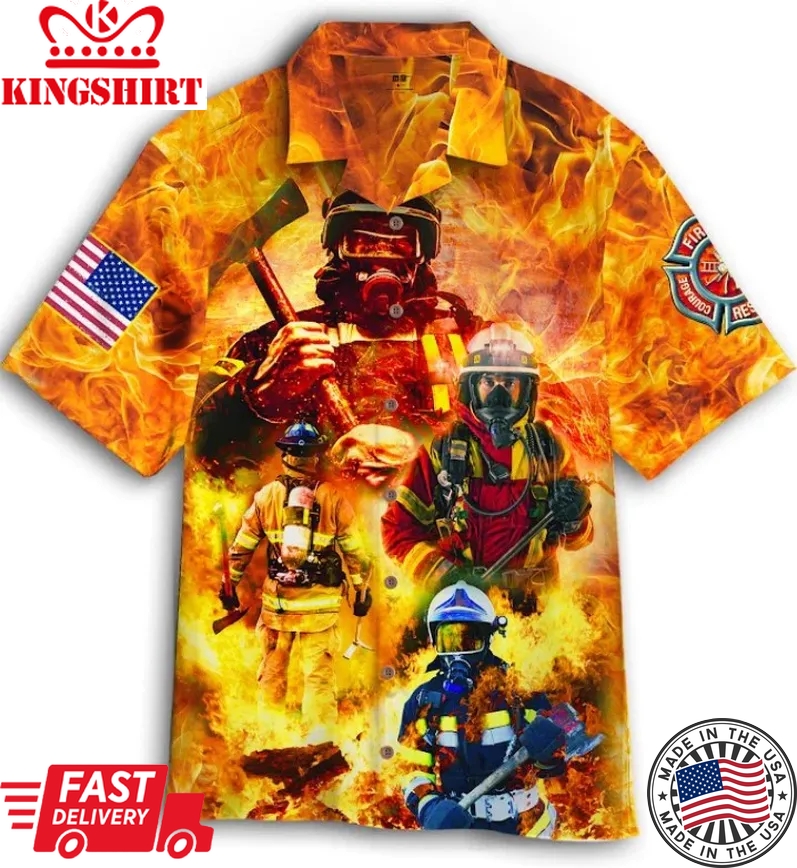 4Th Of July Independence Day Memorial Day Firefighter Family Country Feel Safe Trendy Hawaiian Shirt