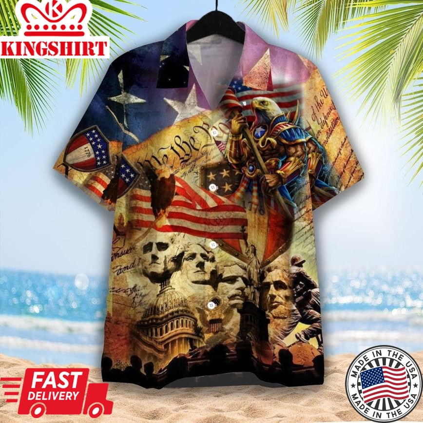 4Th Of July My Patriotic Heart Beats Independence Day Trendy Hawaiian Shirt