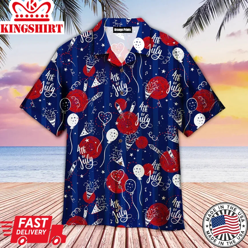 4Th Of July Party Seamless Trendy Hawaiian Shirt, For