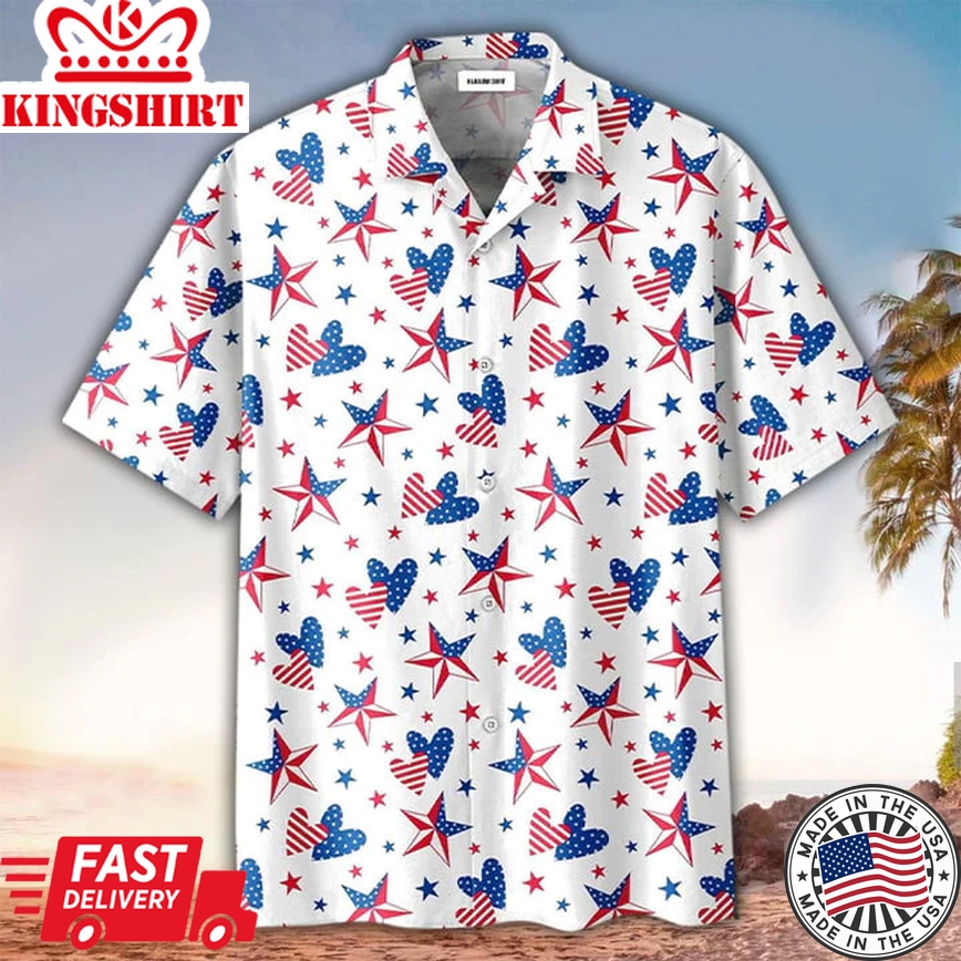 4Th Of July Trendy Hawaiian Shirt, Independence Day Trendy Hawaiian Shirt For Men