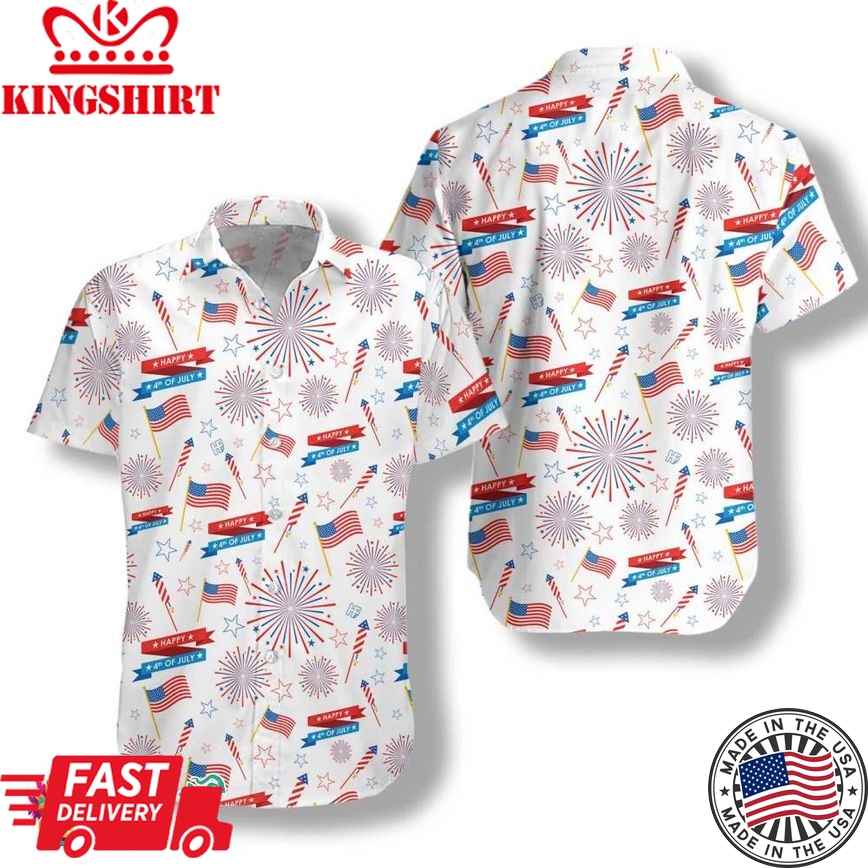 4Th Of July Us Pattern Hawaiian Shirt