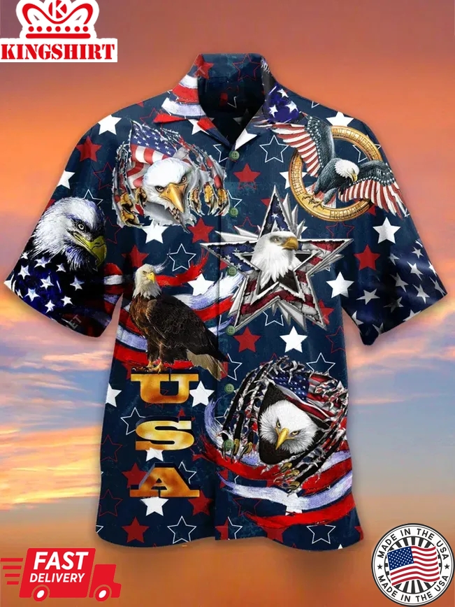 4Th Of July Usa Flag Independence Day Trendy Hawaiian Shirt