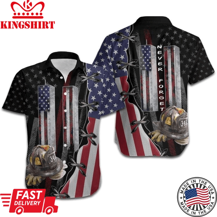 9.11 Never Forget Firefighter Trendy Hawaiian Shirt