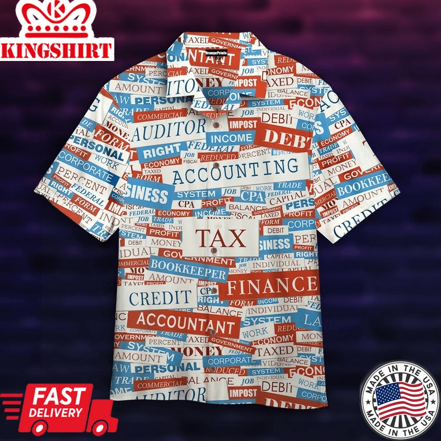 Accounting Text Gift Trendy Hawaiian Shirt