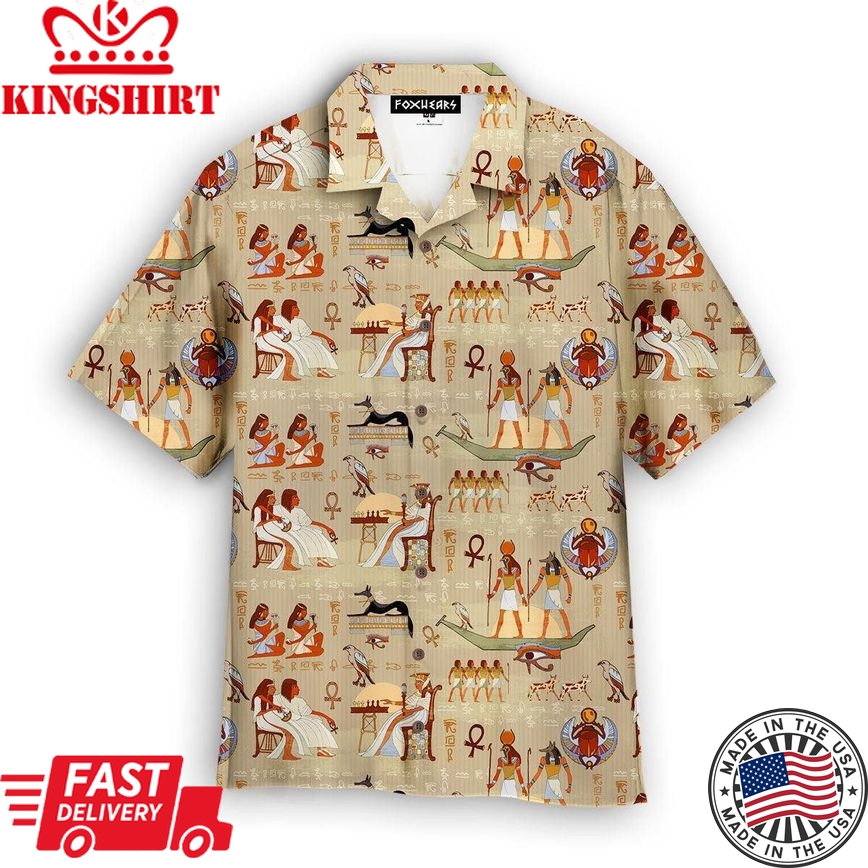 Acient Egyptian Pattern Trendy Hawaiian Shirt