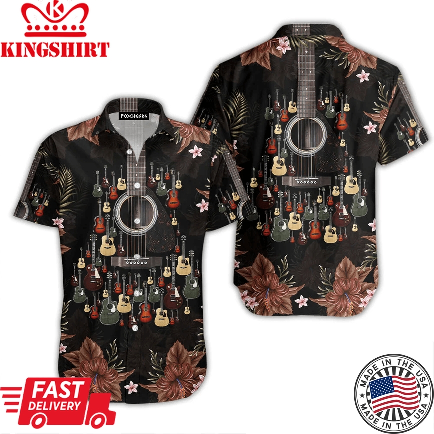 Acoustic Guitar Unisex Trendy Hawaiian Shirt