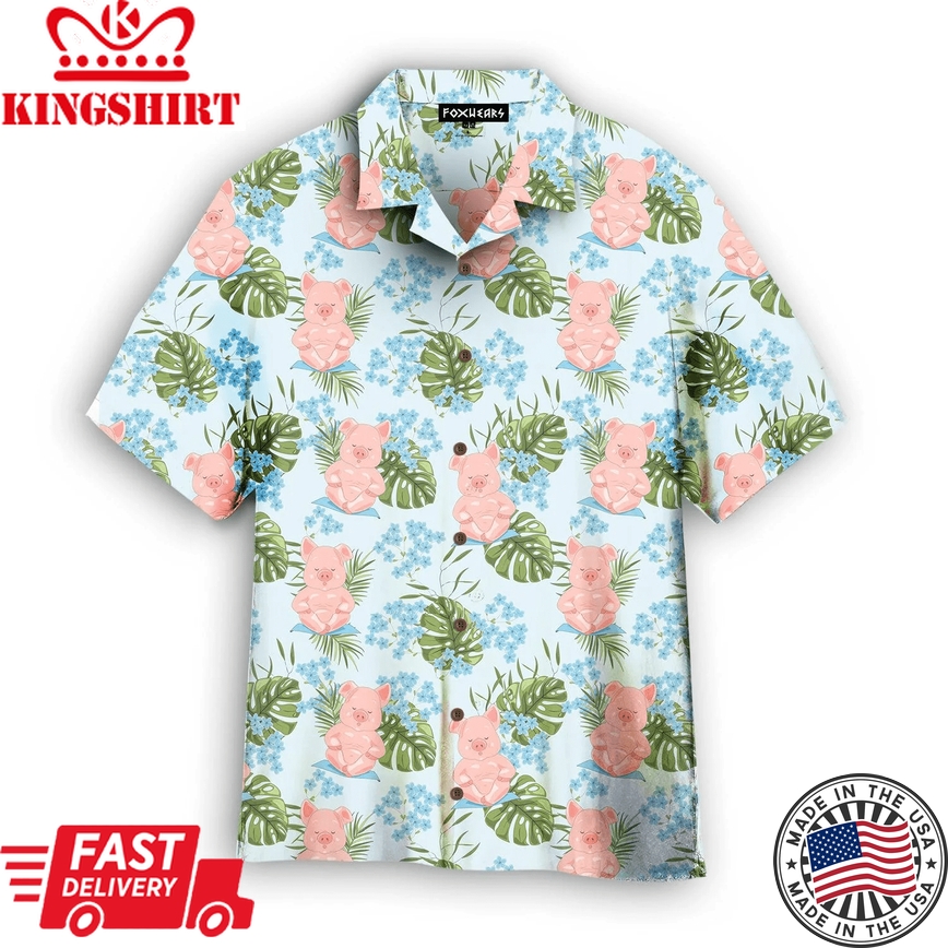 Aesthetic Tropical Pig Trendy Hawaiian Shirt For