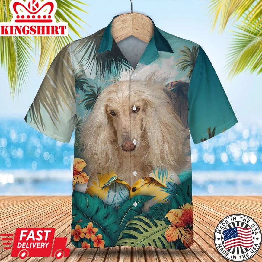 Afghan Hound - 3D Tropical Trendy Hawaiian Shirt