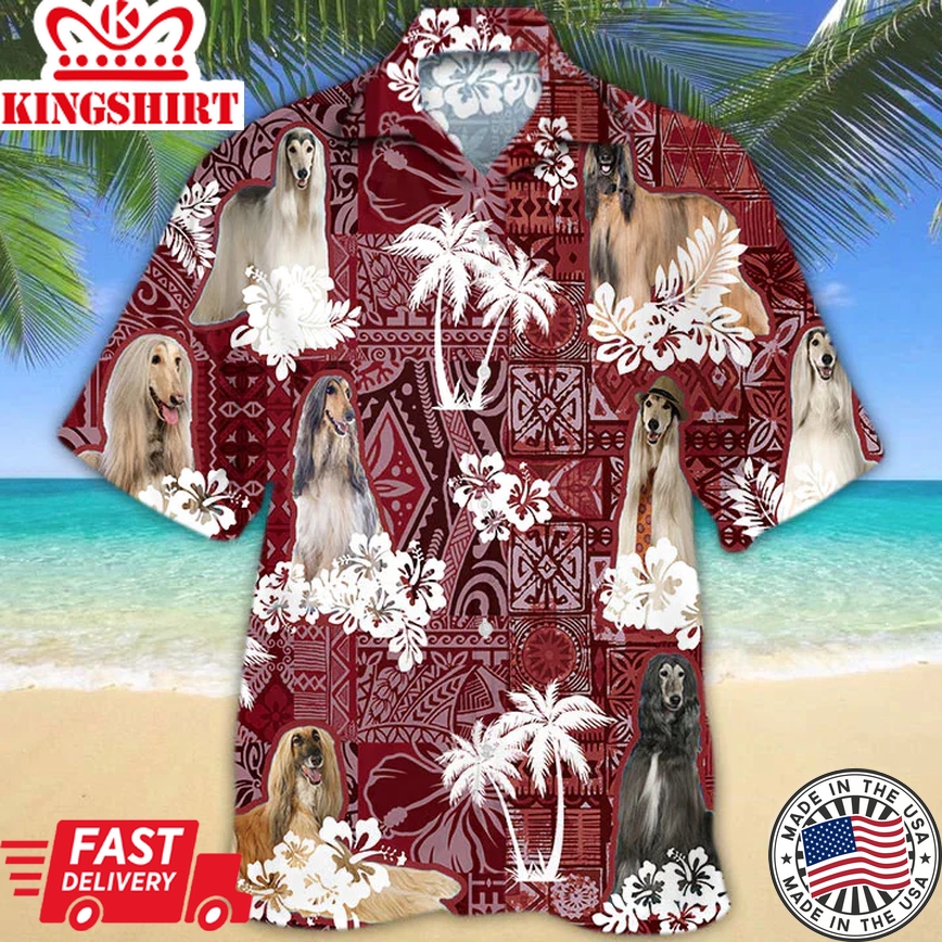 Afghan Hound Trendy Hawaiian Shirt For Men, Tropical Shirts, Gift For Him, Funny Trendy Hawaiian Shirts