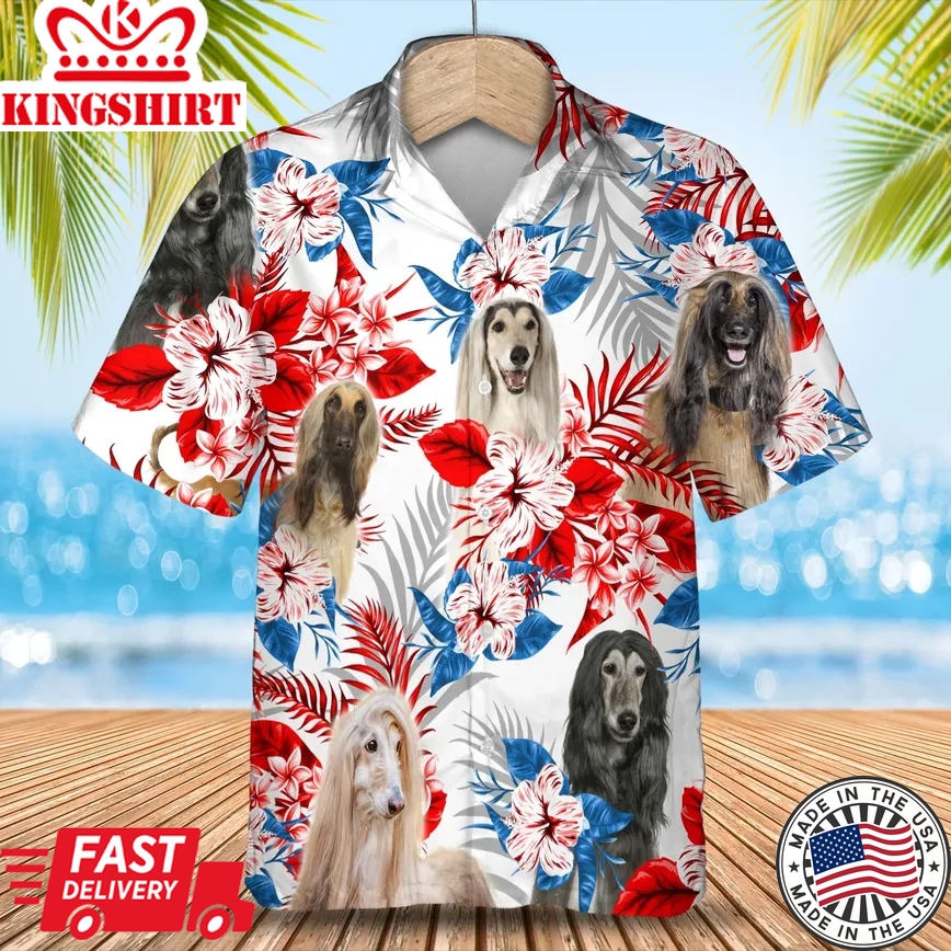 Afghan Hound Trendy Hawaiian Shirt, Summer Aloha Shirt, Men Trendy Hawaiian Shirt, Women Trendy Hawaiian Shirt