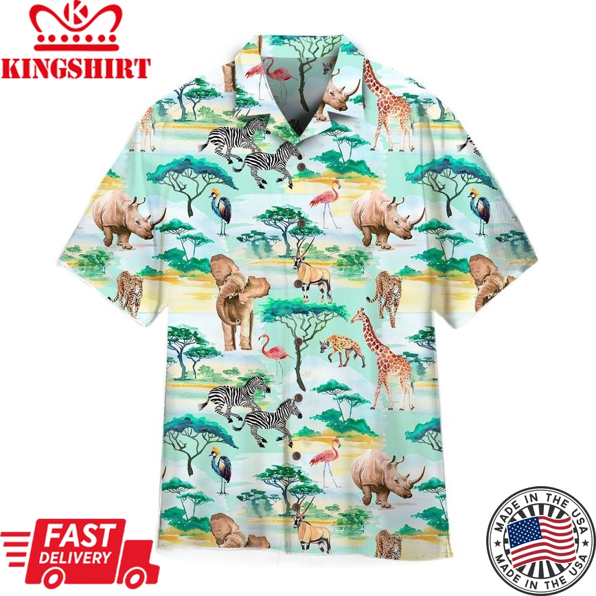 African Animals Trendy Hawaiian Shirt