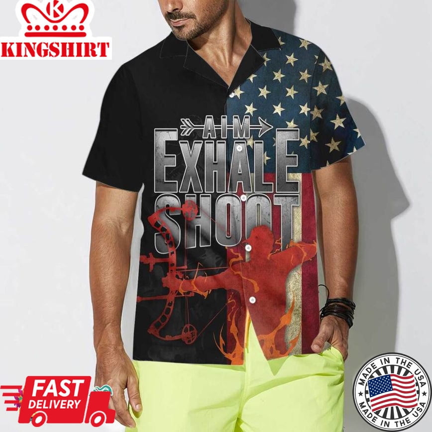 Aim Exhale Shoot Archery Hawaiian Shirt