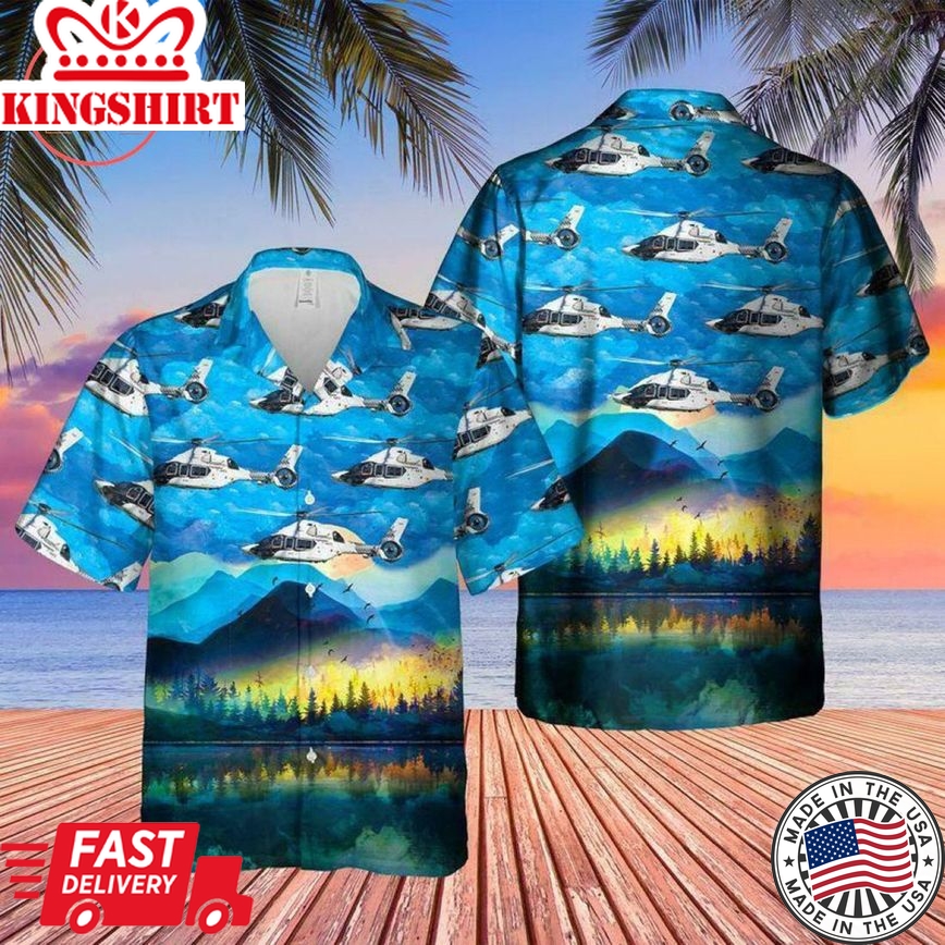 Airbus Helicopters Fighter Bomber Airplanes Trendy Hawaiian Shirt