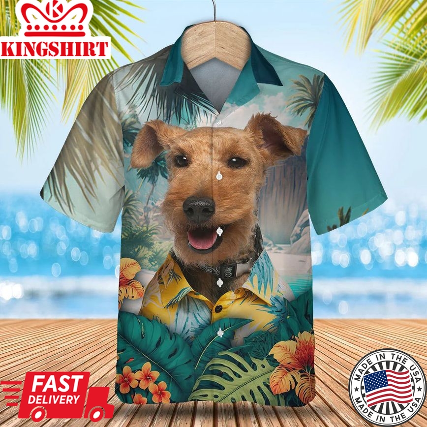 Airedale Terrier - 3D Tropical Trendy Hawaiian Shirt