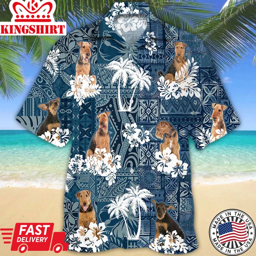 Airedale Terrier Trendy Hawaiian Shirt