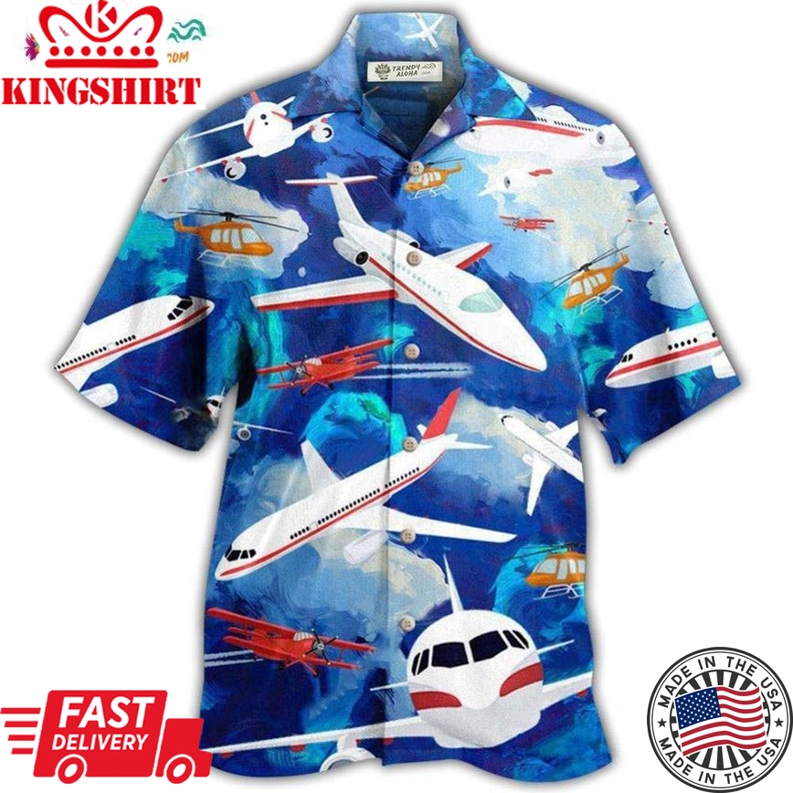 Airplane Life Is Simple Eat Sleep Fly In Sky Hawaiian Shirt