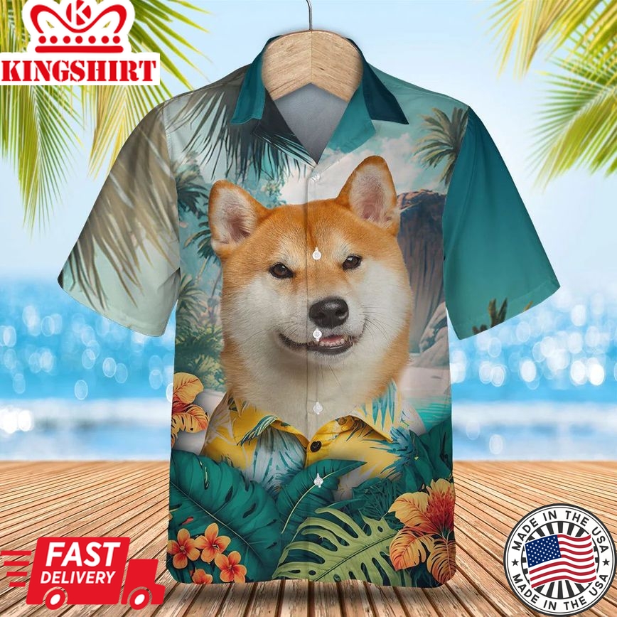 Akita Inu - 3D Tropical Trendy Hawaiian Shirt