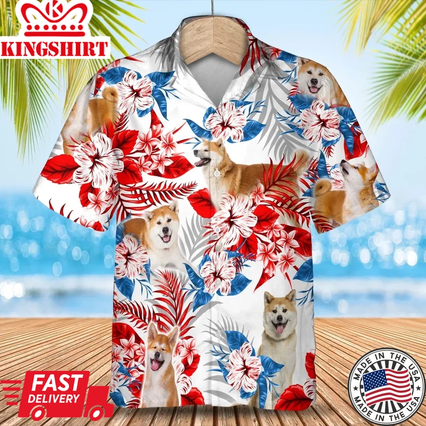 Akita Trendy Hawaiian Shirt Summer Aloha Shirt, Trendy Hawaiian Shirt For Men And Women