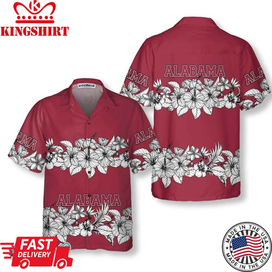 Alabama Flower Hawaiian Shirt, Floral Alabama Shirt For Men And Women, Alabama Gift