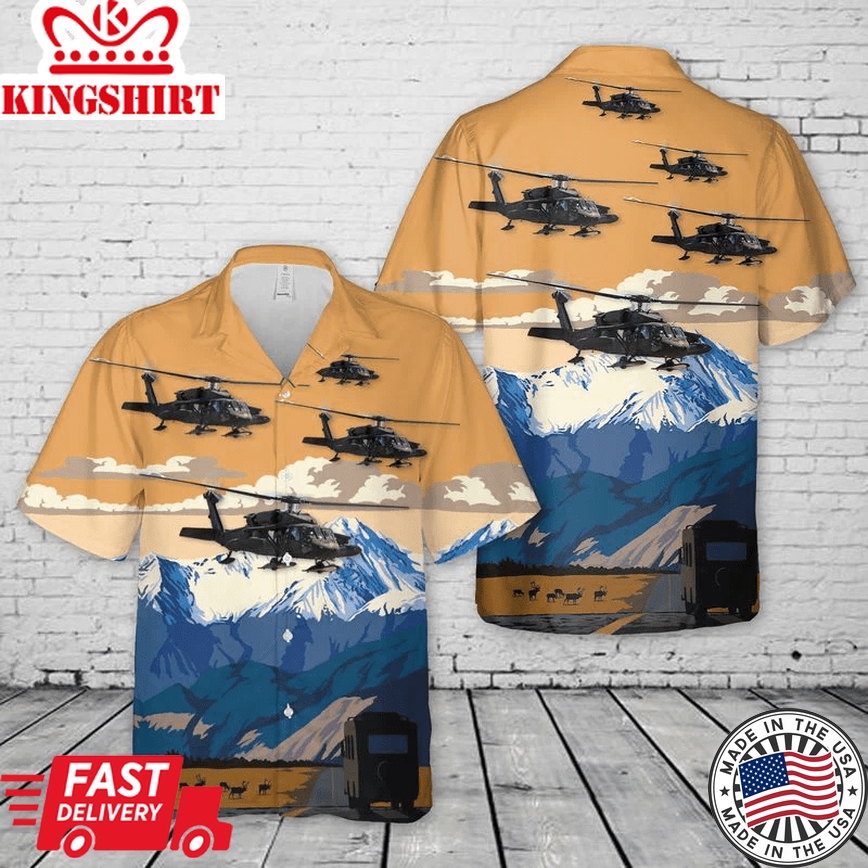 Alaska Army National Guard 1St Battalion, 207Th Aviation Regiment Uh-60 Black Hawk Trendy Hawaiian Shirt